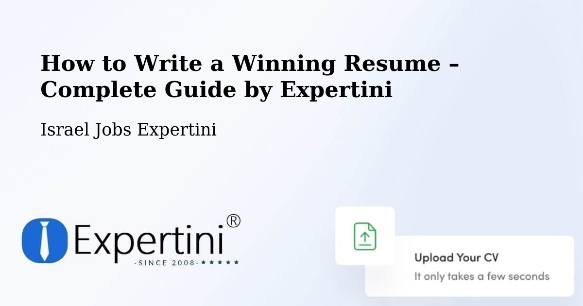 Resume Writing Guide for Job Seekers – Rumat Heib - Rumat Heib, Israel Jobs Expertini